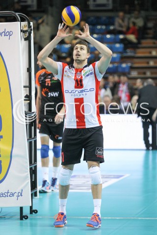  20.03.2015 RZESZOW<br />SIATKOWKA PLUSLIGA 2014/2015 MEN VOLLEYBALL POLAND POLISH PLUS LIGA LEAGUE SEASON 2014/2015 - POLFINAL MECZ NR 3.<br />MECZ ASSECO RESOVIA - JASTRZEBSKI WEGIEL<br />N/Z FABIAN DRZYZGA SYLWETKA <br /> 