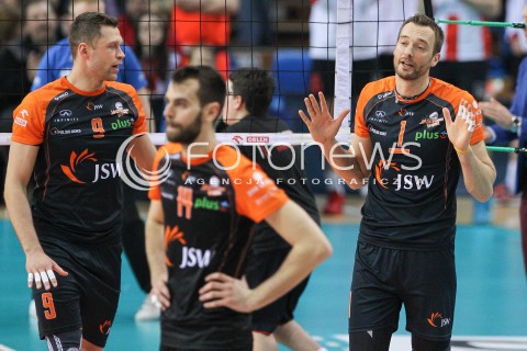  20.03.2015 RZESZOW<br />SIATKOWKA PLUSLIGA 2014/2015 MEN VOLLEYBALL POLAND POLISH PLUS LIGA LEAGUE SEASON 2014/2015 - POLFINAL MECZ NR 3.<br />MECZ ASSECO RESOVIA - JASTRZEBSKI WEGIEL<br />N/Z MICHAL LASKO PATRYK CZARNOWSKI SMUTEK ZLOSC EMOCJE PRZEGRANA PORAZKA<br /> 