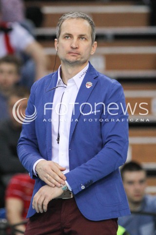  20.03.2015 RZESZOW<br />SIATKOWKA PLUSLIGA 2014/2015 MEN VOLLEYBALL POLAND POLISH PLUS LIGA LEAGUE SEASON 2014/2015 - POLFINAL MECZ NR 3.<br />MECZ ASSECO RESOVIA - JASTRZEBSKI WEGIEL<br />N/Z ANDRZEJ KOWAL - TRENER ( HEAD COACH ) SYLWETKA <br /> 