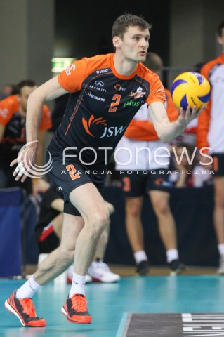  20.03.2015 RZESZOW<br />SIATKOWKA PLUSLIGA 2014/2015 MEN VOLLEYBALL POLAND POLISH PLUS LIGA LEAGUE SEASON 2014/2015 - POLFINAL MECZ NR 3.<br />MECZ ASSECO RESOVIA - JASTRZEBSKI WEGIEL<br />N/Z KRZYSZTOF GIERCZYNSKI SYLWETKA <br /> 