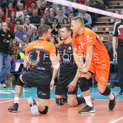  20.03.2015 RZESZOW<br />SIATKOWKA PLUSLIGA 2014/2015 MEN VOLLEYBALL POLAND POLISH PLUS LIGA LEAGUE SEASON 2014/2015 - POLFINAL MECZ NR 3.<br />MECZ ASSECO RESOVIA - JASTRZEBSKI WEGIEL<br />N/Z MICHAL MASNY PATRYK CZARNOWSKI DAMIAN WOJTASZEK SMUTEK PORAZKA PRZEGRANA<br /> 