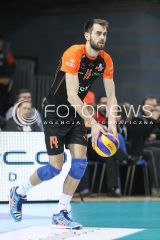  20.03.2015 RZESZOW<br />SIATKOWKA PLUSLIGA 2014/2015 MEN VOLLEYBALL POLAND POLISH PLUS LIGA LEAGUE SEASON 2014/2015 - POLFINAL MECZ NR 3.<br />MECZ ASSECO RESOVIA - JASTRZEBSKI WEGIEL<br />N/Z GUILLAUME QUESQUE SYLWETKA <br /> 