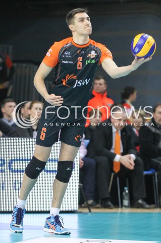  20.03.2015 RZESZOW<br />SIATKOWKA PLUSLIGA 2014/2015 MEN VOLLEYBALL POLAND POLISH PLUS LIGA LEAGUE SEASON 2014/2015 - POLFINAL MECZ NR 3.<br />MECZ ASSECO RESOVIA - JASTRZEBSKI WEGIEL<br />N/Z MATEUSZ MALINOWSKI SYLWETKA <br /> 