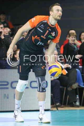  20.03.2015 RZESZOW<br />SIATKOWKA PLUSLIGA 2014/2015 MEN VOLLEYBALL POLAND POLISH PLUS LIGA LEAGUE SEASON 2014/2015 - POLFINAL MECZ NR 3.<br />MECZ ASSECO RESOVIA - JASTRZEBSKI WEGIEL<br />N/Z MICHAL LASKO SYLWETKA <br /> 