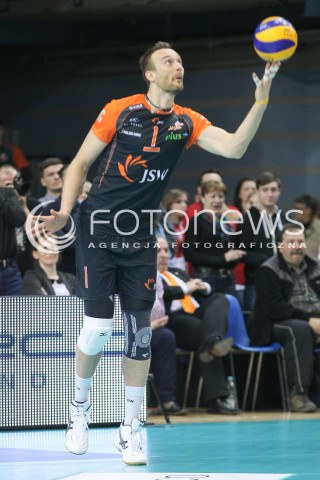  20.03.2015 RZESZOW<br />SIATKOWKA PLUSLIGA 2014/2015 MEN VOLLEYBALL POLAND POLISH PLUS LIGA LEAGUE SEASON 2014/2015 - POLFINAL MECZ NR 3.<br />MECZ ASSECO RESOVIA - JASTRZEBSKI WEGIEL<br />N/Z MICHAL LASKO SYLWETKA <br /> 