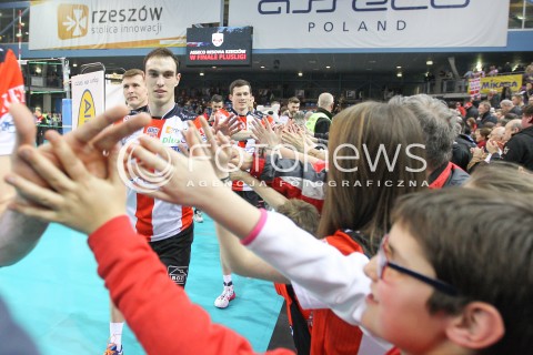  20.03.2015 RZESZOW<br />SIATKOWKA PLUSLIGA 2014/2015 MEN VOLLEYBALL POLAND POLISH PLUS LIGA LEAGUE SEASON 2014/2015 - POLFINAL MECZ NR 3.<br />MECZ ASSECO RESOVIA - JASTRZEBSKI WEGIEL<br />N/Z MARKO IVOVIC RAFAL BUSZEK KIBICE RADOSC EMOCJE Z AWANSU WYGRANEJ<br /> 