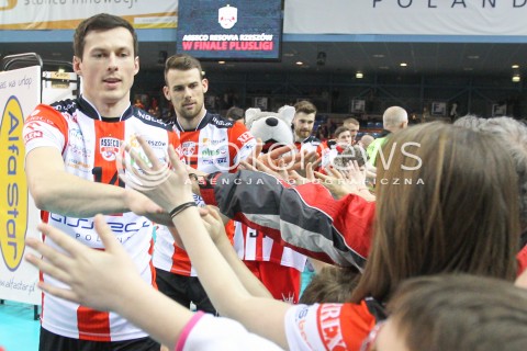  20.03.2015 RZESZOW<br />SIATKOWKA PLUSLIGA 2014/2015 MEN VOLLEYBALL POLAND POLISH PLUS LIGA LEAGUE SEASON 2014/2015 - POLFINAL MECZ NR 3.<br />MECZ ASSECO RESOVIA - JASTRZEBSKI WEGIEL<br />N/Z RAFAL BUSZEK RUSSELL HOLMES KIBICE RADOSC EMOCJE Z AWANSU WYGRANEJ<br /> 