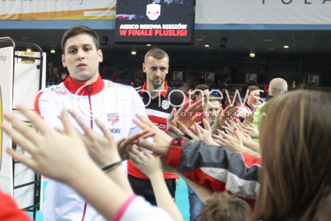  20.03.2015 RZESZOW<br />SIATKOWKA PLUSLIGA 2014/2015 MEN VOLLEYBALL POLAND POLISH PLUS LIGA LEAGUE SEASON 2014/2015 - POLFINAL MECZ NR 3.<br />MECZ ASSECO RESOVIA - JASTRZEBSKI WEGIEL<br />N/Z NIKOLAY PENCZEV ( PENCHEV ) LUKASZ PERLOWSKI KIBICE RADOSC EMOCJE Z AWANSU WYGRANEJ<br /> 