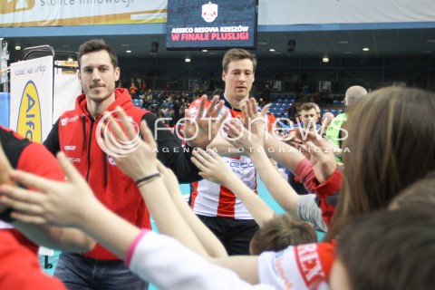  20.03.2015 RZESZOW<br />SIATKOWKA PLUSLIGA 2014/2015 MEN VOLLEYBALL POLAND POLISH PLUS LIGA LEAGUE SEASON 2014/2015 - POLFINAL MECZ NR 3.<br />MECZ ASSECO RESOVIA - JASTRZEBSKI WEGIEL<br />N/Z OLIEG ACHREM ( ALEH AKHREM ) JOCHEN SCHOPS KIBICE RADOSC EMOCJE Z AWANSU WYGRANEJ<br /> 