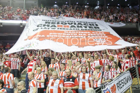  28.03.2015 BERLIN GERMANY<br />SIATKOWKA LIGA MISTRZOW MEN CEV VOLLEYBALL CHAMPIONS LEAGUE FINAL FOUR 2014/2015 - SEMIFINAL<br />MATCH ASSECO RESOVIA RZESZOW - PGE SKRA BELCHATOW<br />N/Z KIBICE ASSECO RESOVII SEKTOROWKA RESOVIACKI CHARRAKTER DOPING EMOCJE<br /> 