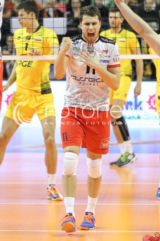  28.03.2015 BERLIN GERMANY<br />SIATKOWKA LIGA MISTRZOW MEN CEV VOLLEYBALL CHAMPIONS LEAGUE FINAL FOUR 2014/2015 - SEMIFINAL<br />MATCH ASSECO RESOVIA RZESZOW - PGE SKRA BELCHATOW<br />N/Z FABIAN DRZYZGA SYLWETKA RADOSC EMOCJE <br /> 