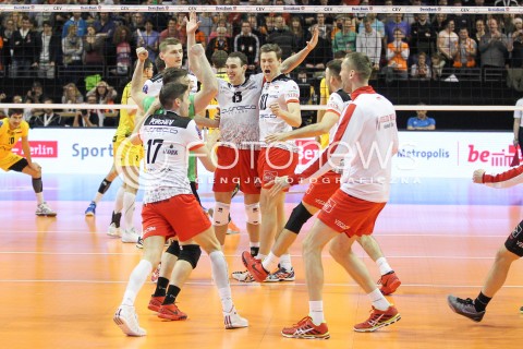  28.03.2015 BERLIN GERMANY<br />SIATKOWKA LIGA MISTRZOW MEN CEV VOLLEYBALL CHAMPIONS LEAGUE FINAL FOUR 2014/2015 - SEMIFINAL<br />MATCH ASSECO RESOVIA RZESZOW - PGE SKRA BELCHATOW<br />N/Z MARKO IVOVIC JOCHEN SCHOPS NIKOLAY PENCZEV ( PENCHEV ) RADOSC EMOCJE <br /> 