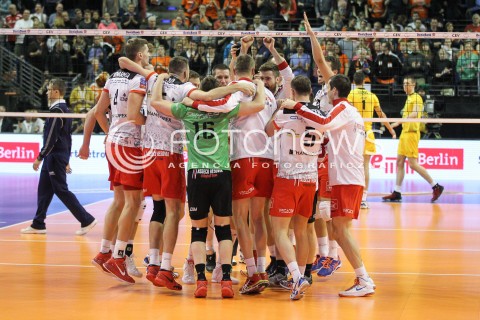  28.03.2015 BERLIN GERMANY<br />SIATKOWKA LIGA MISTRZOW MEN CEV VOLLEYBALL CHAMPIONS LEAGUE FINAL FOUR 2014/2015 - SEMIFINAL<br />MATCH ASSECO RESOVIA RZESZOW - PGE SKRA BELCHATOW<br />N/Z RADOSC SIATKARZY ASSECO RESOVII Z AWANSU<br /> 