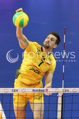  28.03.2015 BERLIN GERMANY<br />SIATKOWKA LIGA MISTRZOW MEN CEV VOLLEYBALL CHAMPIONS LEAGUE FINAL FOUR 2014/2015 - SEMIFINAL<br />MATCH ASSECO RESOVIA RZESZOW - PGE SKRA BELCHATOW<br />N/Z FACUNDO CONTE SYLWETKA ATAK<br /> 