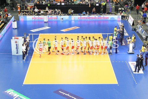  28.03.2015 BERLIN GERMANY<br />SIATKOWKA LIGA MISTRZOW MEN CEV VOLLEYBALL CHAMPIONS LEAGUE FINAL FOUR 2014/2015 - SEMIFINAL<br />MATCH ASSECO RESOVIA RZESZOW - PGE SKRA BELCHATOW<br />N/Z HALA WIDOK VIEW PANORAMA ( MAX SCHMELING HALLE ) TRYBUNY KIBICE PREZENTACJA ZESPOLOW<br /> 