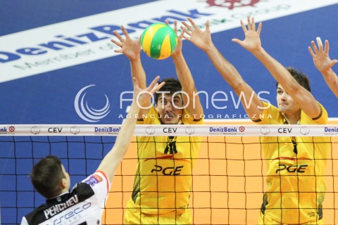  28.03.2015 BERLIN GERMANY<br />SIATKOWKA LIGA MISTRZOW MEN CEV VOLLEYBALL CHAMPIONS LEAGUE FINAL FOUR 2014/2015 - SEMIFINAL<br />MATCH ASSECO RESOVIA RZESZOW - PGE SKRA BELCHATOW<br />N/Z NICOLAS URIARTE KAROL KLOS <br /> 