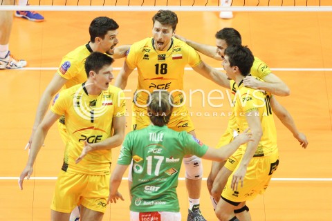  28.03.2015 BERLIN GERMANY<br />SIATKOWKA LIGA MISTRZOW MEN CEV VOLLEYBALL CHAMPIONS LEAGUE FINAL FOUR 2014/2015 - SEMIFINAL<br />MATCH ASSECO RESOVIA RZESZOW - PGE SKRA BELCHATOW<br />N/Z NICOLAS URIARTE FACUNDO CONTE SRECKO LISINAC RADOSC EMOCJE <br /> 