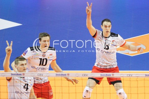  28.03.2015 BERLIN GERMANY<br />SIATKOWKA LIGA MISTRZOW MEN CEV VOLLEYBALL CHAMPIONS LEAGUE FINAL FOUR 2014/2015 - SEMIFINAL<br />MATCH ASSECO RESOVIA RZESZOW - PGE SKRA BELCHATOW<br />N/Z PIOTR NOWAKOWSKI JOCHEN SCHOPS MARKO IVOVIC <br /> 
