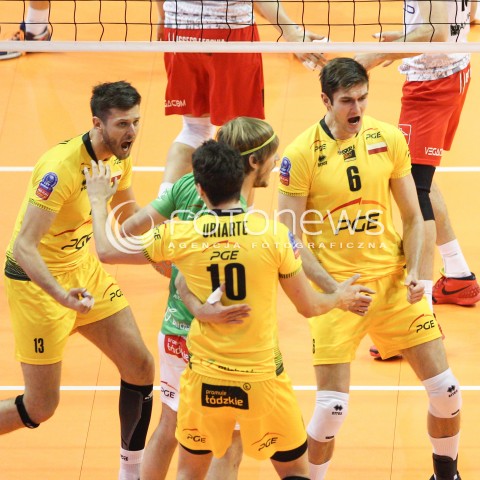  28.03.2015 BERLIN GERMANY<br />SIATKOWKA LIGA MISTRZOW MEN CEV VOLLEYBALL CHAMPIONS LEAGUE FINAL FOUR 2014/2015 - SEMIFINAL<br />MATCH ASSECO RESOVIA RZESZOW - PGE SKRA BELCHATOW<br />N/Z KAROL KLOS MICHAL WINIARSKI RADOSC EMOCJE <br /> 