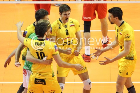  28.03.2015 BERLIN GERMANY<br />SIATKOWKA LIGA MISTRZOW MEN CEV VOLLEYBALL CHAMPIONS LEAGUE FINAL FOUR 2014/2015 - SEMIFINAL<br />MATCH ASSECO RESOVIA RZESZOW - PGE SKRA BELCHATOW<br />N/Z KAROL KLOS FACUNDO CONTE RADOSC EMOCJE <br /> 