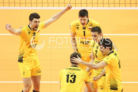  28.03.2015 BERLIN GERMANY<br />SIATKOWKA LIGA MISTRZOW MEN CEV VOLLEYBALL CHAMPIONS LEAGUE FINAL FOUR 2014/2015 - SEMIFINAL<br />MATCH ASSECO RESOVIA RZESZOW - PGE SKRA BELCHATOW<br />N/Z FACUNDO CONTE SRECKO LISINAC MARIUSZ WLAZLY RADOSC EMOCJE <br /> 