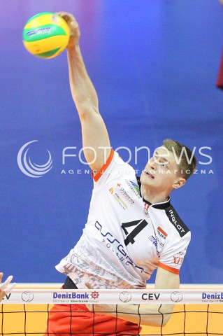  28.03.2015 BERLIN GERMANY<br />SIATKOWKA LIGA MISTRZOW MEN CEV VOLLEYBALL CHAMPIONS LEAGUE FINAL FOUR 2014/2015 - SEMIFINAL<br />MATCH ASSECO RESOVIA RZESZOW - PGE SKRA BELCHATOW<br />N/Z PIOTR NOWAKOWSKI SYLWETKA ATAK<br /> 