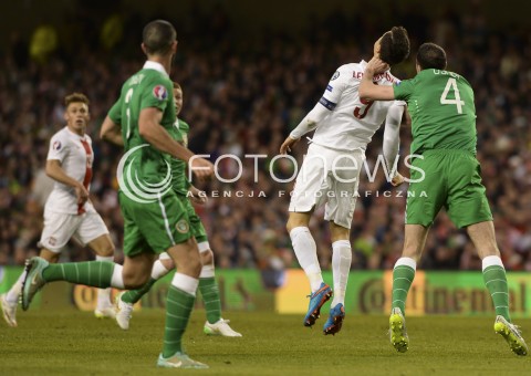  29.03.2015 DUBLIN ( IRLANDIA )<br />PILKA NOZNA ELIMINACJE EURO 2016 ( GRUPA D )<br />FOOTBALL QUALIFICATIONS EURO 2016 ( GROUP D )<br />MECZ POLSKA - IRLANDIA ( POLAND - IRELAND )<br />N/Z ROBERT LEWANDOWSKI , JOHN OSHEA , FAUL<br /> 