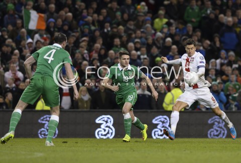  29.03.2015 DUBLIN ( IRLANDIA )<br />PILKA NOZNA ELIMINACJE EURO 2016 ( GRUPA D )<br />FOOTBALL QUALIFICATIONS EURO 2016 ( GROUP D )<br />MECZ POLSKA - IRLANDIA ( POLAND - IRELAND )<br />N/Z ROBERT LEWANDOWSKI , ROBBIE BRADY , JOHN OSHEA<br /> 