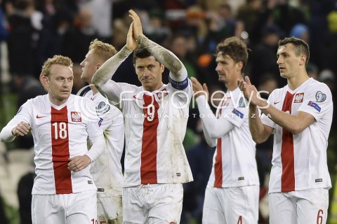  29.03.2015 DUBLIN ( IRLANDIA )<br />PILKA NOZNA ELIMINACJE EURO 2016 ( GRUPA D )<br />FOOTBALL QUALIFICATIONS EURO 2016 ( GROUP D )<br />MECZ POLSKA - IRLANDIA ( POLAND - IRELAND )<br />N/Z ROBERT LEWANDOWSKI , SEBASTIAN MILA , TOMASZ JODLOWIEC<br /> 