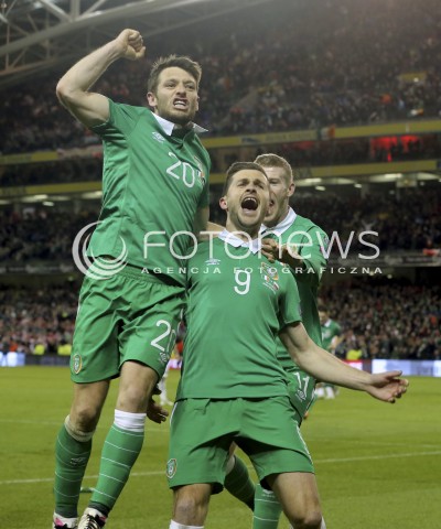  29.03.2015 DUBLIN ( IRLANDIA )<br />PILKA NOZNA ELIMINACJE EURO 2016 ( GRUPA D )<br />FOOTBALL QUALIFICATIONS EURO 2016 ( GROUP D )<br />MECZ POLSKA - IRLANDIA ( POLAND - IRELAND )<br />N/Z SHANE LONG , WESLEY HOOLAHAN<br /> 
