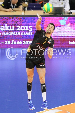  29.03.2015 BERLIN GERMANY<br />SIATKOWKA LIGA MISTRZOW MEN CEV VOLLEYBALL CHAMPIONS LEAGUE FINAL FOUR 2014/2015 - MECZ O 3. MIEJSCE<br />MATCH BR VOLLEYS - PGE SKRA BELCHATOW<br />N/Z FACUNDO CONTE SYLWETKA <br /> 