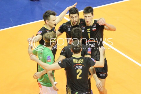 29.03.2015 BERLIN GERMANY<br />SIATKOWKA LIGA MISTRZOW MEN CEV VOLLEYBALL CHAMPIONS LEAGUE FINAL FOUR 2014/2015 - MECZ O 3. MIEJSCE<br />MATCH BR VOLLEYS - PGE SKRA BELCHATOW<br />N/Z FACUNDO CONTE SRECKO LISINAC WOJCIECH WLODARCZYK RADOSC EMOCJE <br /> 