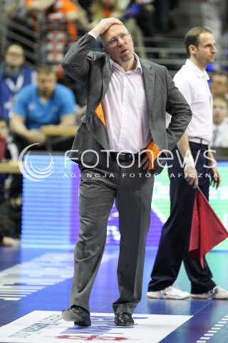  29.03.2015 BERLIN GERMANY<br />SIATKOWKA LIGA MISTRZOW MEN CEV VOLLEYBALL CHAMPIONS LEAGUE FINAL FOUR 2014/2015 - MECZ O 3. MIEJSCE<br />MATCH BR VOLLEYS - PGE SKRA BELCHATOW<br />N/Z MARK LEBEDEW - HEAD COACH (I TRENER) SYLWETKA <br /> 