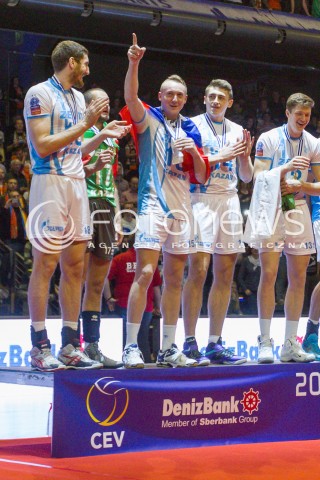  29.03.2015 BERLIN GERMANY<br />SIATKOWKA LIGA MISTRZOW MEN CEV VOLLEYBALL CHAMPIONS LEAGUE FINAL FOUR 2014/2015 - FINAL<br />MATCH ASSECO RESOVIA - ZENIT KAZAN<br />N/Z AEXEY SPIRIDONOV GEST W STRONE POLSKICH KIBICOW GWIZDY<br /> 