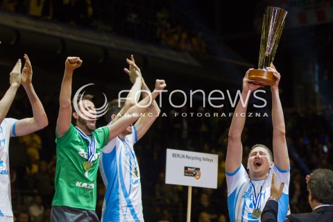  29.03.2015 BERLIN GERMANY<br />SIATKOWKA LIGA MISTRZOW MEN CEV VOLLEYBALL CHAMPIONS LEAGUE FINAL FOUR 2014/2015 - FINAL<br />MATCH ASSECO RESOVIA - ZENIT KAZAN<br />N/Z NIKOLAY APALIKOV TEODOR SALPAROV RADOSC EMOCJE PUCHAR ZWYCIESTWO WYGRANA EMOCJE<br /> 