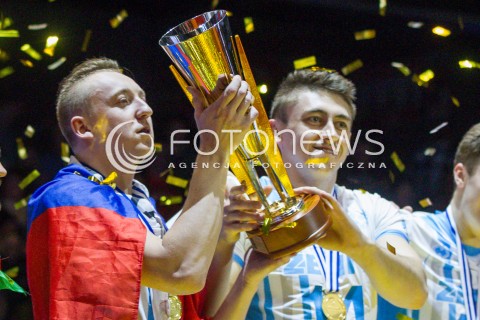  29.03.2015 BERLIN GERMANY<br />SIATKOWKA LIGA MISTRZOW MEN CEV VOLLEYBALL CHAMPIONS LEAGUE FINAL FOUR 2014/2015 - FINAL<br />MATCH ASSECO RESOVIA - ZENIT KAZAN<br />N/Z ALEXEY SPIRIDONOV PUCHAR ZWYCIESTWO WYGRANA RADOSC<br /> 