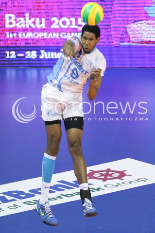  29.03.2015 BERLIN GERMANY<br />SIATKOWKA LIGA MISTRZOW MEN CEV VOLLEYBALL CHAMPIONS LEAGUE FINAL FOUR 2014/2015 - FINAL<br />MATCH ASSECO RESOVIA - ZENIT KAZAN<br />N/Z WILFREDO LEON SYLWETKA<br /> 