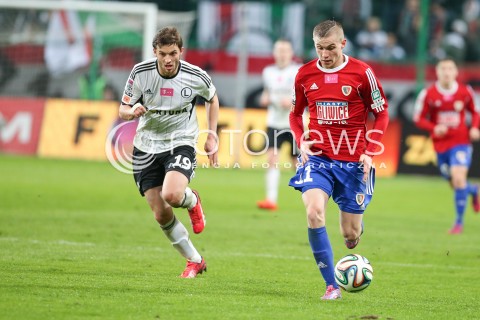  04.04.2015 WARSZAWA PILKA NOZNA<br />SEZON 2014/2015 FOOTBALL POLISH T-MOBILE EKSTRAKLASA<br />MECZ LEGIA WARSZAWA - PIAST GLIWICE NA STADIONIE MARSZALKA JOZEFA PILSUDSKIEGO<br />N/Z PAWEL MOSKWIK BARTOSZ BERESZYNSKI<br /> 