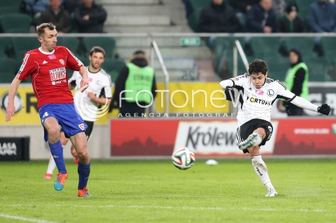  04.04.2015 WARSZAWA PILKA NOZNA<br />SEZON 2014/2015 FOOTBALL POLISH T-MOBILE EKSTRAKLASA<br />MECZ LEGIA WARSZAWA - PIAST GLIWICE NA STADIONIE MARSZALKA JOZEFA PILSUDSKIEGO<br />N/Z GUILHEERMR<br /> 