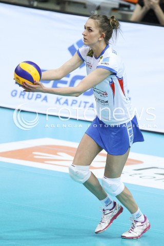  11.04.2015 RZESZOW <br />SIATKOWKA ORLEN LIGA 2014/2015 WOMEN VOLLEYBALL POLAND POLISH ORLENLIGA LEAGUE SEASON 2014/2015 <br />MECZ DEVELOPRES SKYRES RZESZOW - SK BANK LEGIONOVIA LEGIONOWO<br />N/Z MAGDALENA HAWRYLA SYLWETKA <br /> 