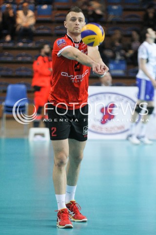  11.04.2015 RZESZOW <br />SIATKOWKA MEN VOLLEYBALL SEASON 2014/2015 <br />MECZ SPARINGOWY<br />ASSECO RESOVIA RZESZOW - VFB FRIEDRICHSHAFEN<br />N/Z PAUL LOTMAN SYLWETKA <br /> 