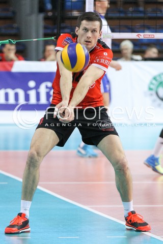  11.04.2015 RZESZOW <br />SIATKOWKA MEN VOLLEYBALL SEASON 2014/2015 <br />MECZ SPARINGOWY<br />ASSECO RESOVIA RZESZOW - VFB FRIEDRICHSHAFEN<br />N/Z RAFAL BUSZEK SYLWETKA <br /> 