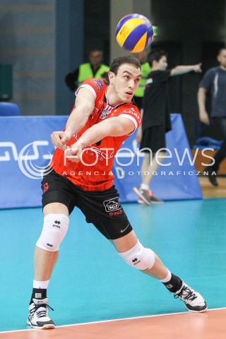  11.04.2015 RZESZOW <br />SIATKOWKA MEN VOLLEYBALL SEASON 2014/2015 <br />MECZ SPARINGOWY<br />ASSECO RESOVIA RZESZOW - VFB FRIEDRICHSHAFEN<br />N/Z MARKO IVOVIC SYLWETKA <br /> 