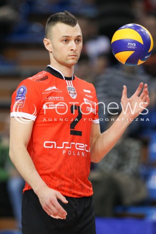  11.04.2015 RZESZOW <br />SIATKOWKA MEN VOLLEYBALL SEASON 2014/2015 <br />MECZ SPARINGOWY<br />ASSECO RESOVIA RZESZOW - VFB FRIEDRICHSHAFEN<br />N/Z PAUL LOTMAN SYLWETKA<br /> 