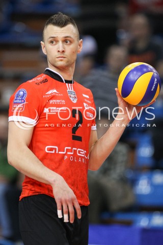  11.04.2015 RZESZOW <br />SIATKOWKA MEN VOLLEYBALL SEASON 2014/2015 <br />MECZ SPARINGOWY<br />ASSECO RESOVIA RZESZOW - VFB FRIEDRICHSHAFEN<br />N/Z PAUL LOTMAN SYLWETKA<br /> 