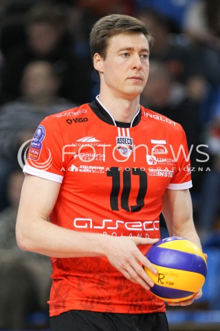  11.04.2015 RZESZOW <br />SIATKOWKA MEN VOLLEYBALL SEASON 2014/2015 <br />MECZ SPARINGOWY<br />ASSECO RESOVIA RZESZOW - VFB FRIEDRICHSHAFEN<br />N/Z JOCHEN SCHOPS SYLWETKA <br /> 