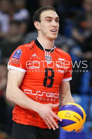  11.04.2015 RZESZOW <br />SIATKOWKA MEN VOLLEYBALL SEASON 2014/2015 <br />MECZ SPARINGOWY<br />ASSECO RESOVIA RZESZOW - VFB FRIEDRICHSHAFEN<br />N/Z MARKO IVOVIC SYLWETKA<br /> 