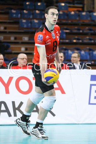  11.04.2015 RZESZOW <br />SIATKOWKA MEN VOLLEYBALL SEASON 2014/2015 <br />MECZ SPARINGOWY<br />ASSECO RESOVIA RZESZOW - VFB FRIEDRICHSHAFEN<br />N/Z MARKO IVOVIC SYLWETKA <br /> 