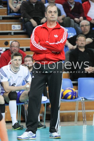  11.04.2015 RZESZOW <br />SIATKOWKA MEN VOLLEYBALL SEASON 2014/2015 <br />MECZ SPARINGOWY<br />ASSECO RESOVIA RZESZOW - VFB FRIEDRICHSHAFEN<br />N/Z STELIAN MOCULESCU - I TRENER ( HEAD COACH ) SYLWETKA <br /> 