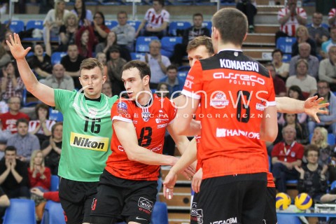  11.04.2015 RZESZOW <br />SIATKOWKA MEN VOLLEYBALL SEASON 2014/2015 <br />MECZ SPARINGOWY<br />ASSECO RESOVIA RZESZOW - VFB FRIEDRICHSHAFEN<br />N/Z KRZYSZTOF IGNACZAK MARKO IVOVIC RADOSC <br /> 